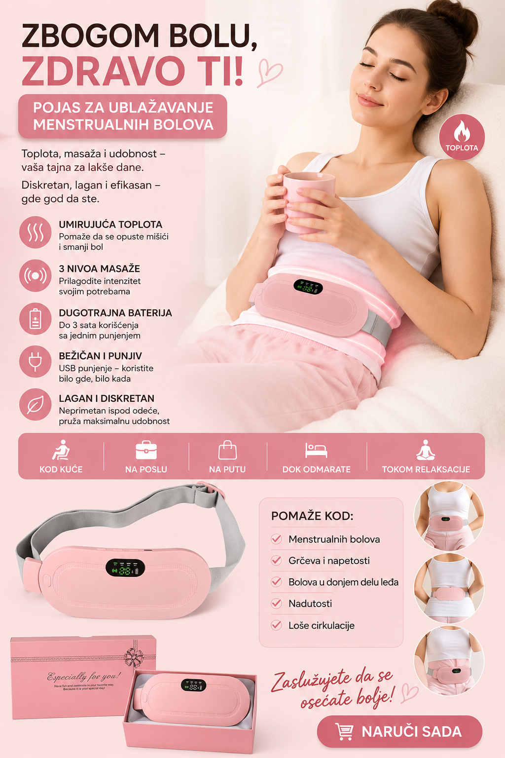 Pojas za Ublažavanje Menstrualnih Bolova