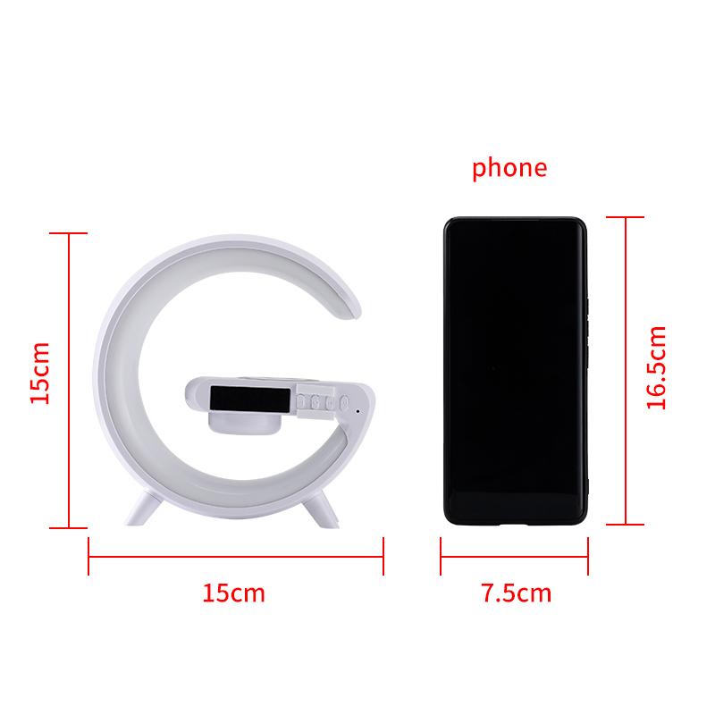 Bluetooth zvučnik + RGB lampa + Alarm sat + Radio + Bežični punjač – 5 u 1 multifunkcionalni uređaj