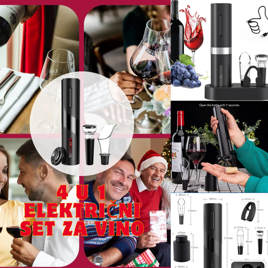4 u 1 Električni Set za Vino – Stil i praktičnost u jednom!