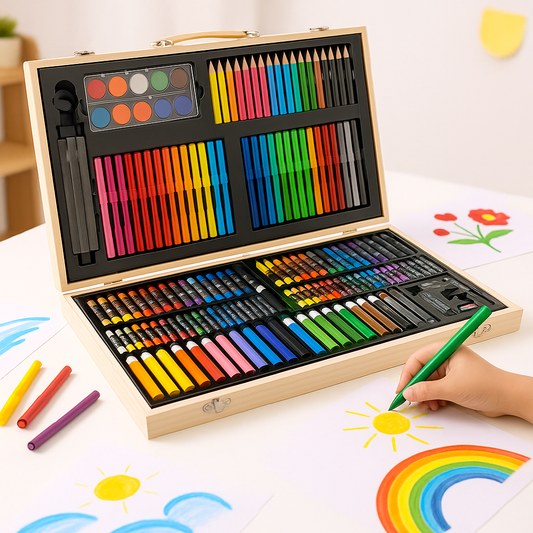 Drveni kofer sa 180 delova za crtanje samo 1999 din !!!