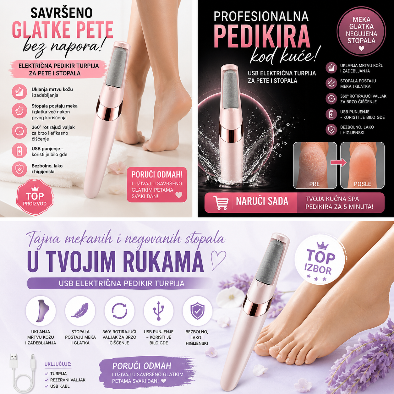 USB Električna pedikir turpija za pete i stopala