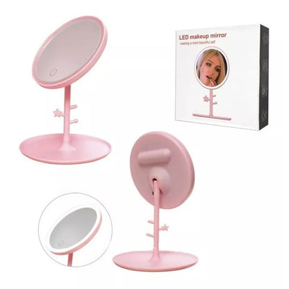 Led ogledalo samo 1099 din !!! Usp punjenje Dostupno u 2 boje bela i roze Precnik ogledala 20 cm