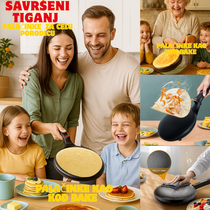 Savršeni tiganj za palačinke  Takodje uz njega ide I posuda za palacinke komplet za pravljenje (u prodaji trenutno najnoviji model po starima cenama akcija )
