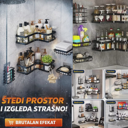 Višenamenske police i držači za kupatilo &amp; kuhinju – SET 5 KOMADA