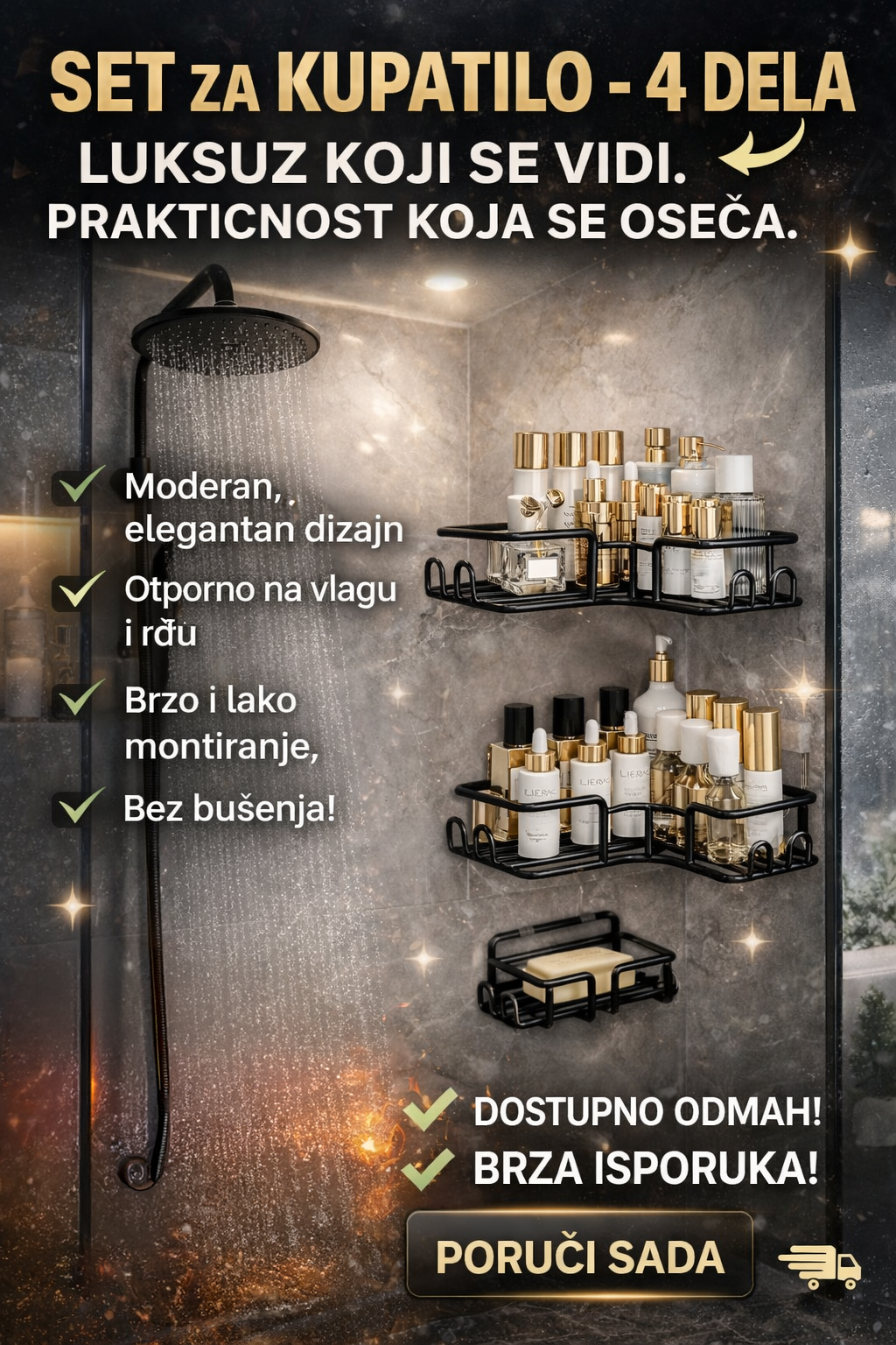 Police držači za kupatilo - set od 4 delova samo akcija 1699 din !!!