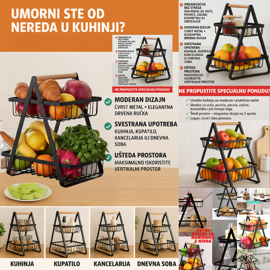 KUĆNI STALAK ZA NAMIRNICE 2 NIVOA