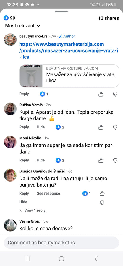 Masažer za učvršćivanje vrata i lica