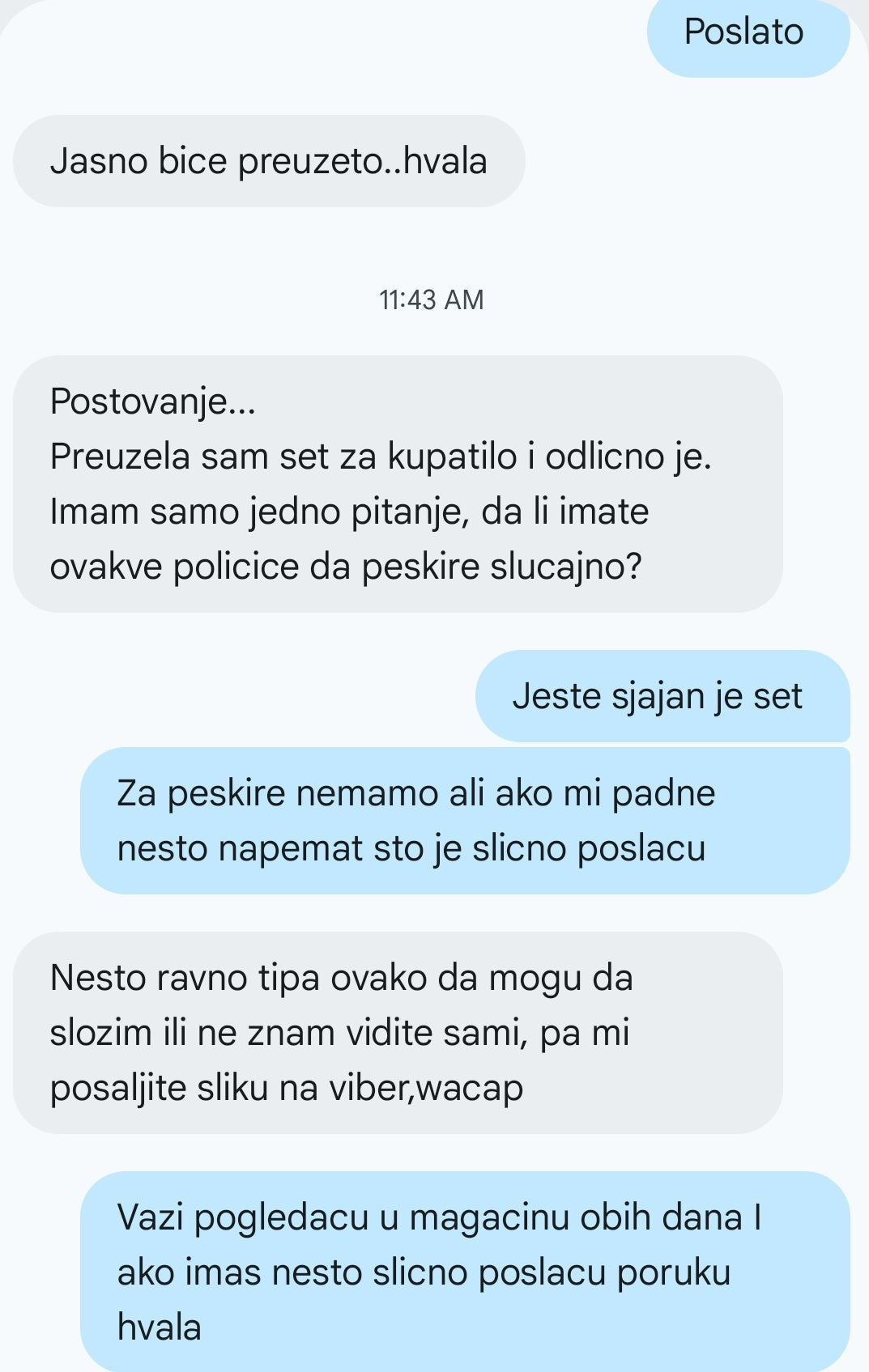 Police držači za kupatilo - set od 4 delova samo akcija 1699 din !!!