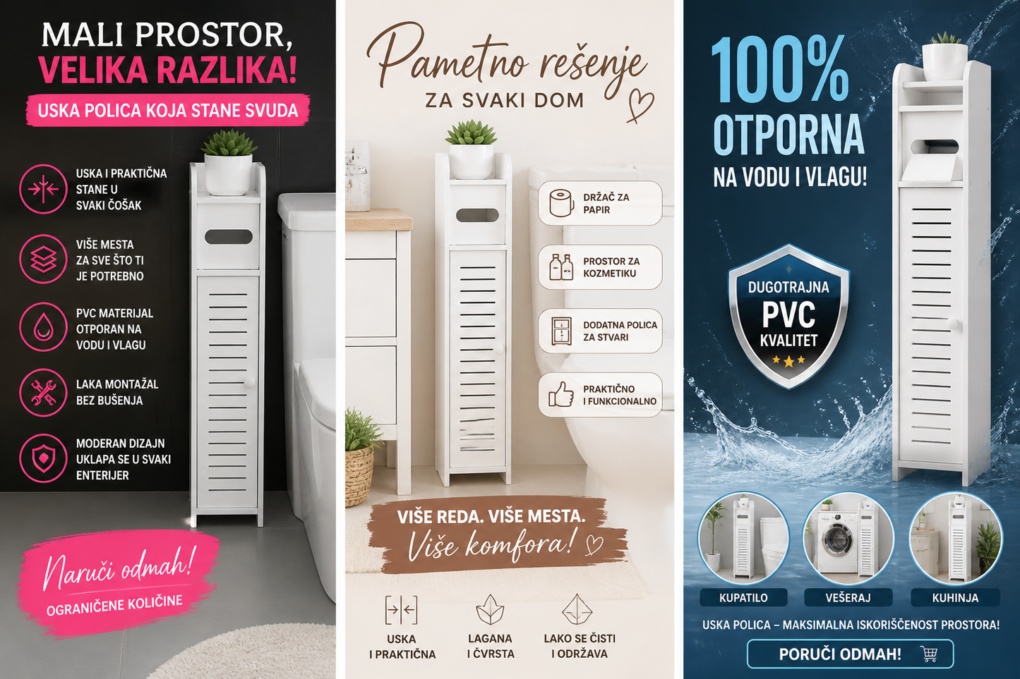 Uska polica – praktično rešenje za svaki prostor!